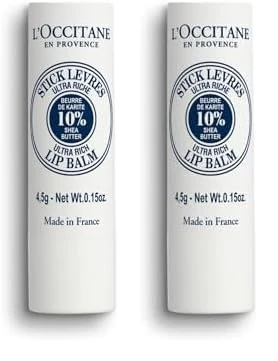 L'OCCITANE Shea Ultra Rich Lip Balm 4.5g | Enriched with 10% Shea Butter | Nourishes & Protects Dry Lips | Luxury & Clean Beauty Lip Care for All Skin Types (Pack of 2)