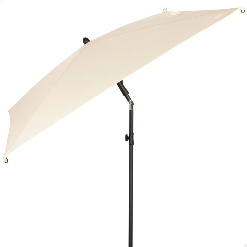 AKTIVE 61150 Square Patio Umbrella, 175 x 175 cm, Beige, Steel Pole Tilting, Polyester Fabric with UV30 Protection, 4 Sturdy Ribs, Easy to Assemble and Store, Garden Parasol