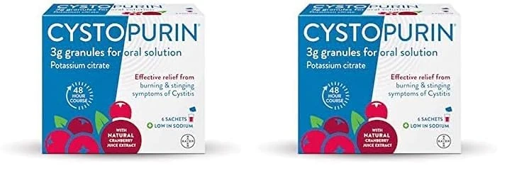 Cystopurin Cranberry Cystitis Relief - Low Sodium, 6 Sachets x2