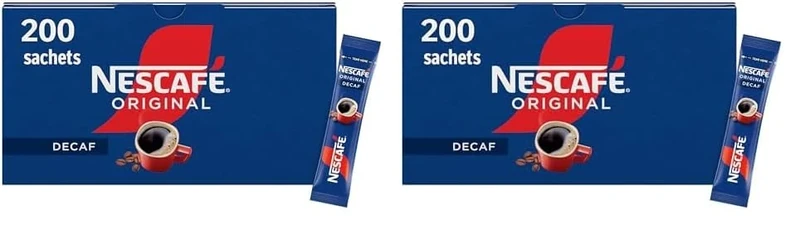 NESCAFÉ Original Decaf Instant Coffee Sachets - 200 x 1.8g Sticks (Pack of 2)