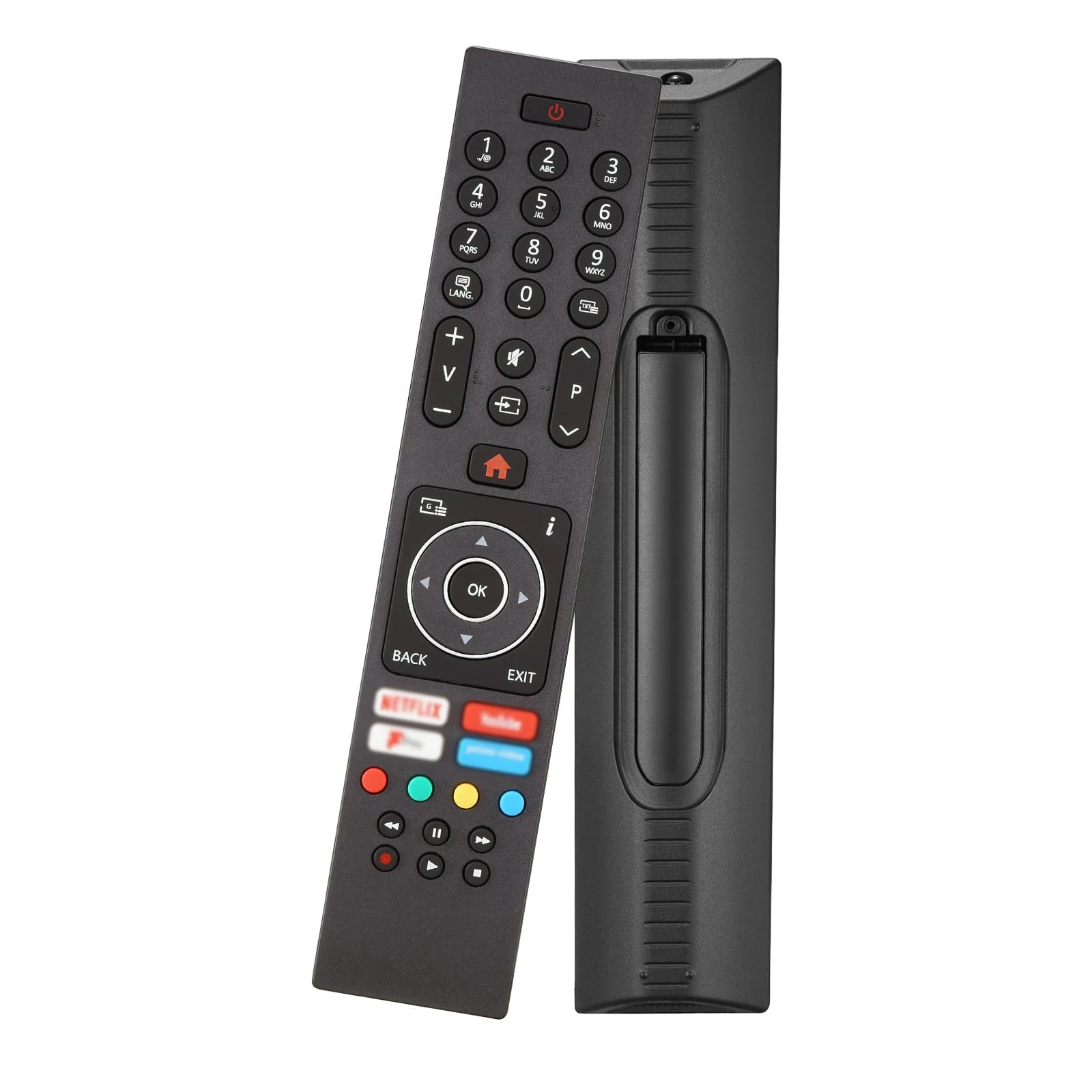 Replacement for Bush TV Remote Control, RC45137T Universal TV Remote for Bush/Luxor/Digihome/Polaroid with Netflix/YouTube/Amazon/Freeview Buttons (No Setup Required)