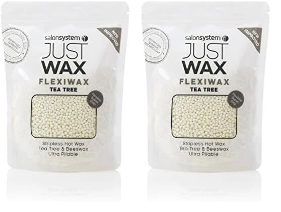 Salon System 700g Tea Tree Flexiwax and Beeswax Just Wax Stripless Beads (Pack of 2)