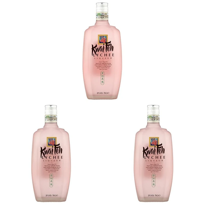 Kwai Feh Lychee Liqueur 70cl, 20% ABV | Authentic Oriental Lychee Essence | Delicate Blend of Sweetness, Strength & flavour | Perfect for Signature Cocktails and Sipping Neat (Pack of 3)