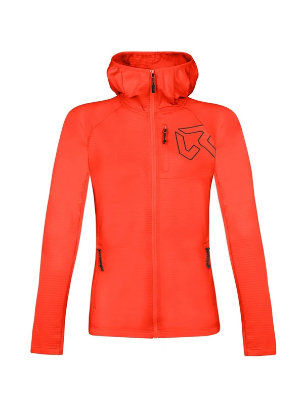 Rock Experience | Arrows Hoodie Woman Fleece | Technical Mountain Sweatshirt | Outdoor Coral