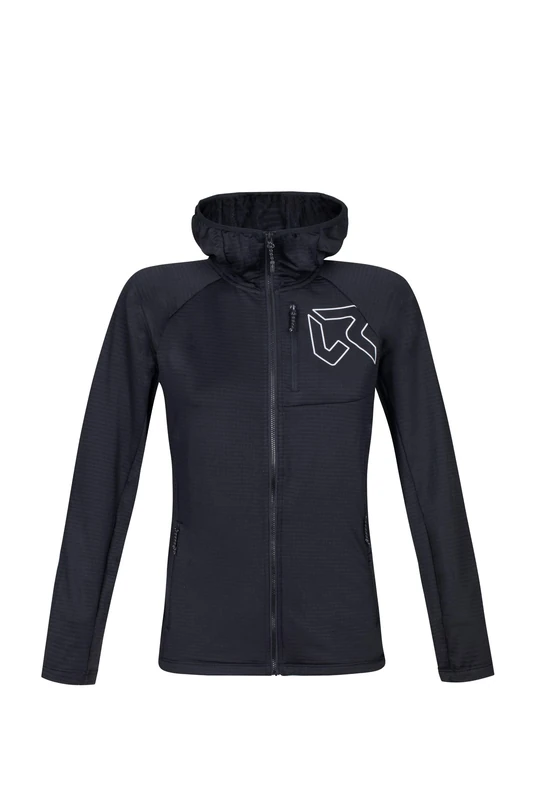 Rock Experience | Arrows Hoodie Woman Fleece | Technical Mountain Sweatshirt | Outdoor Black