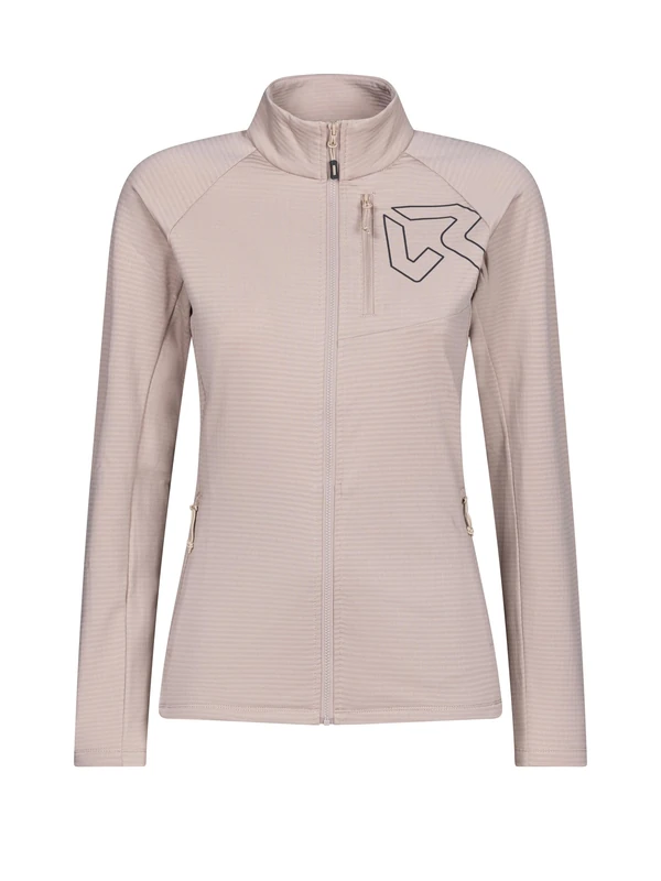 Rock Experience | Arrows Mock Neck Woman Fleece | Mountain Technical Sweatshirt | Outdoor Beige