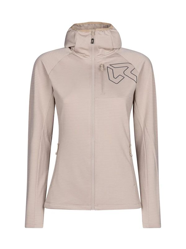Rock Experience | Arrows Hoodie Woman Fleece | Technical Mountain Sweatshirt | Outdoor Beige
