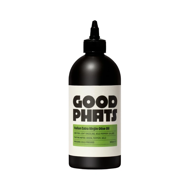 GOOD PHATS Italian Extra Virgin Olive Oil Squeezy - Superior Cold-Pressed Finishing Oil in Convenient Squeezy Bottle - For Pouring, Dipping & Finishing - Bold, Spicy, Peppery Flavour (500ml)
