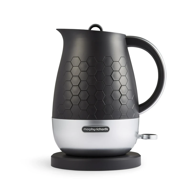 Morphy Richards Cassini Jug Kettle, 1.7L, 3Kw Rapid Boil, Precision Pour Spout, Boil Dry Protection, Cord Storage, Anti-Limescale Filter, Moonless Night Black & Silver, 103020