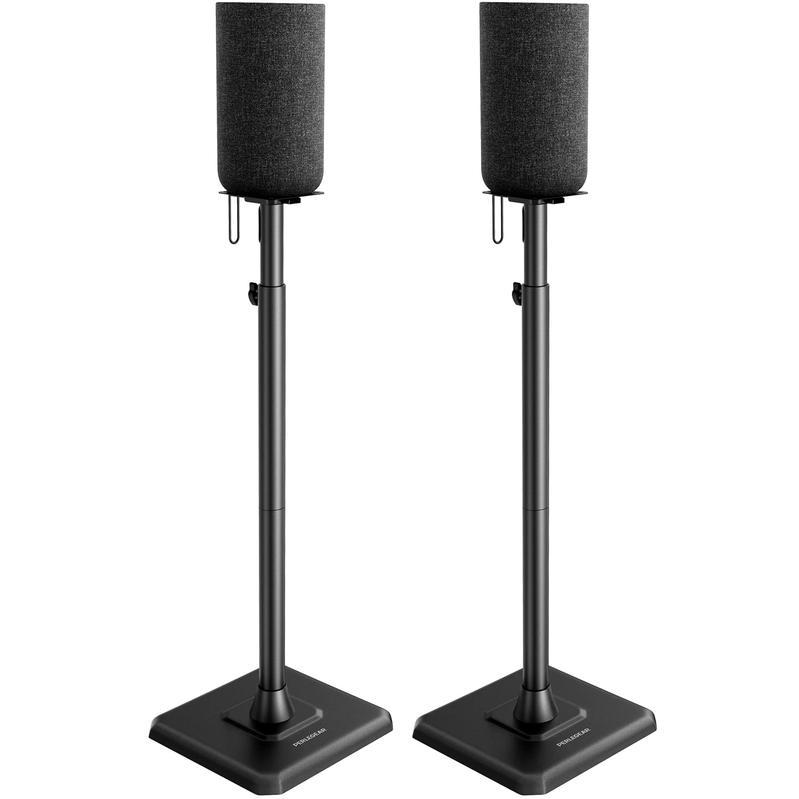 Perlegear Speaker Stands, Height Adjustable Up to 6kg, Speaker Stands Floor Pair for Small Bookshelf & Satellite Speakers with Cable Management, PGSS12