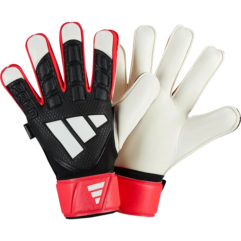 adidas Unisex Predator Goalkeeper Glove Match FINGERSAVE, Black/Black/White, 9