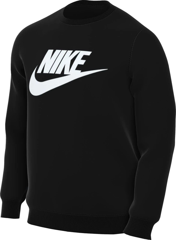 Nike Club Fleece Crew Neck Shirt with Brushed Inside (Men) FN3890 Black/White