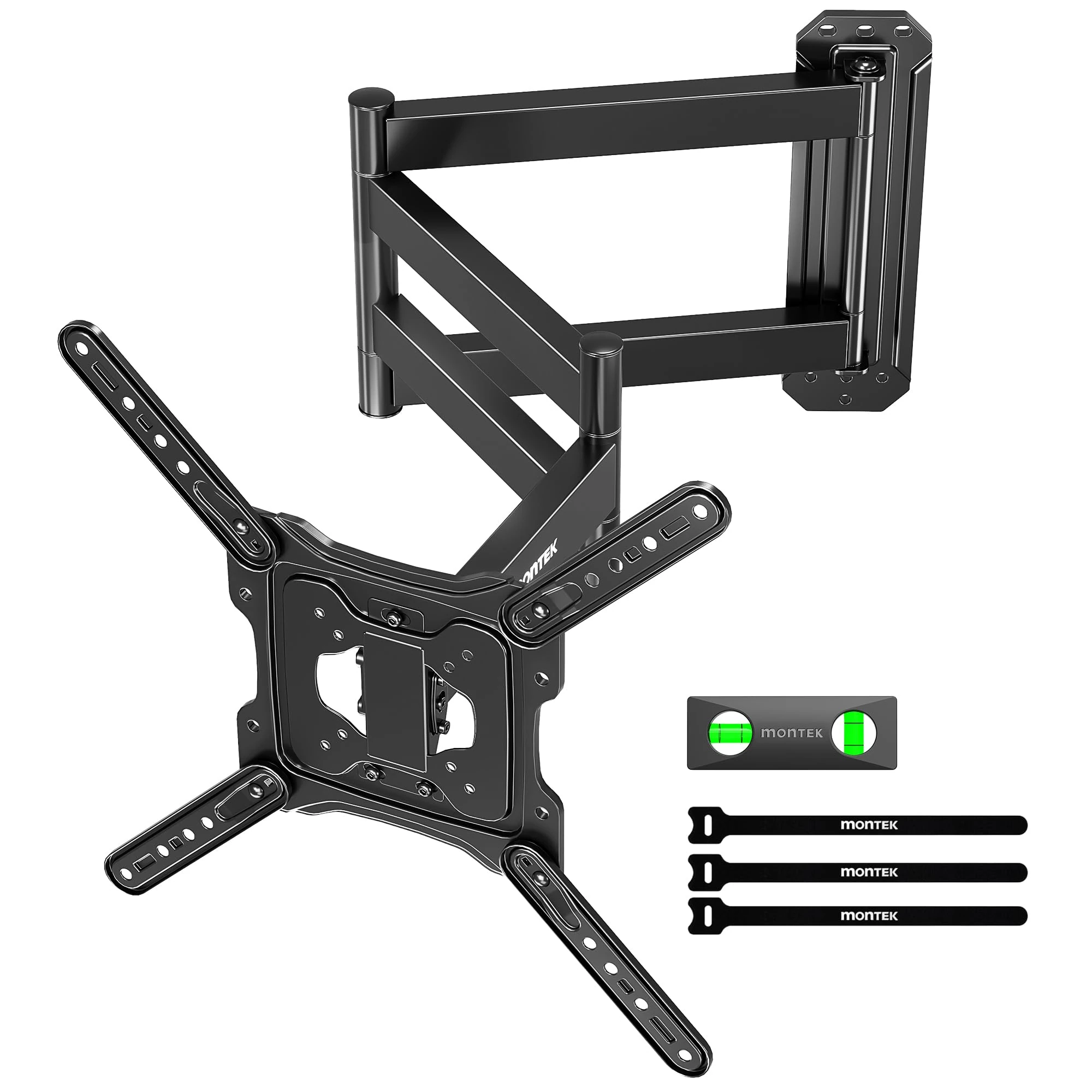 monTEK TV Wall Bracket for 23-65 Inch TVs, 946mm Long Arm Full Motion TV Bracket, Swivel & Tilt Corner TV Wall Mount for Flat & Curved Screens up to 35kg, Max VESA 400x400mm
