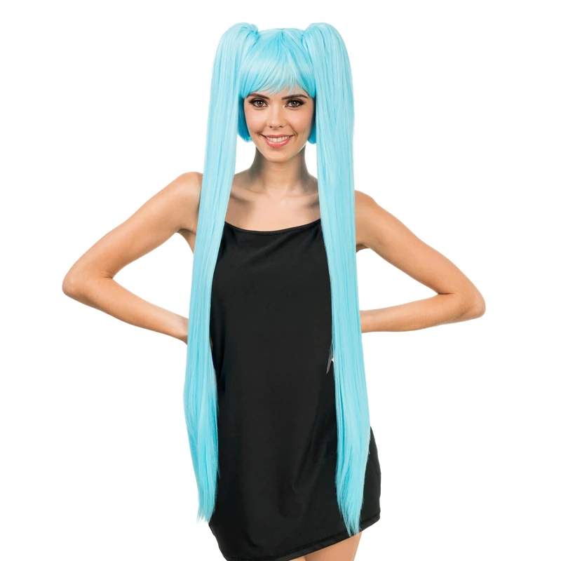 Chaks Cosplay Wig with Bangs and Long Braids - 99 cm