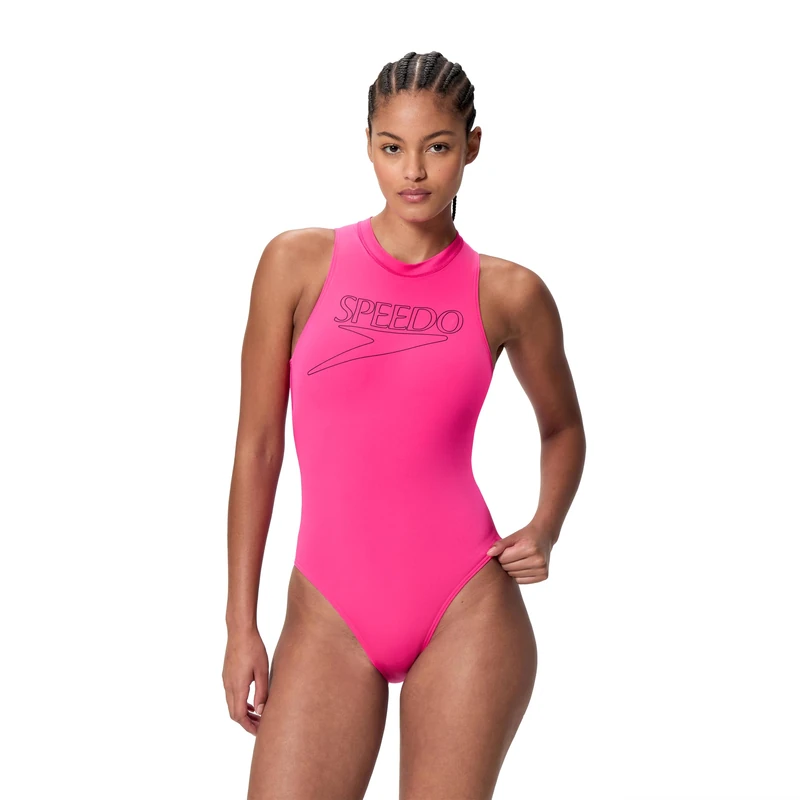 Speedo Women's End+ Logo One Piece Hydrasuit, Margarita Pink, 40