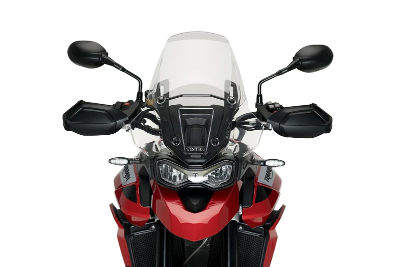 Puig 22330W Upper Deflectors with aerodynamic design, easy mounting, rounded profile and made of thermoplastic polymer with TÜV approval for safe riding, Transparent