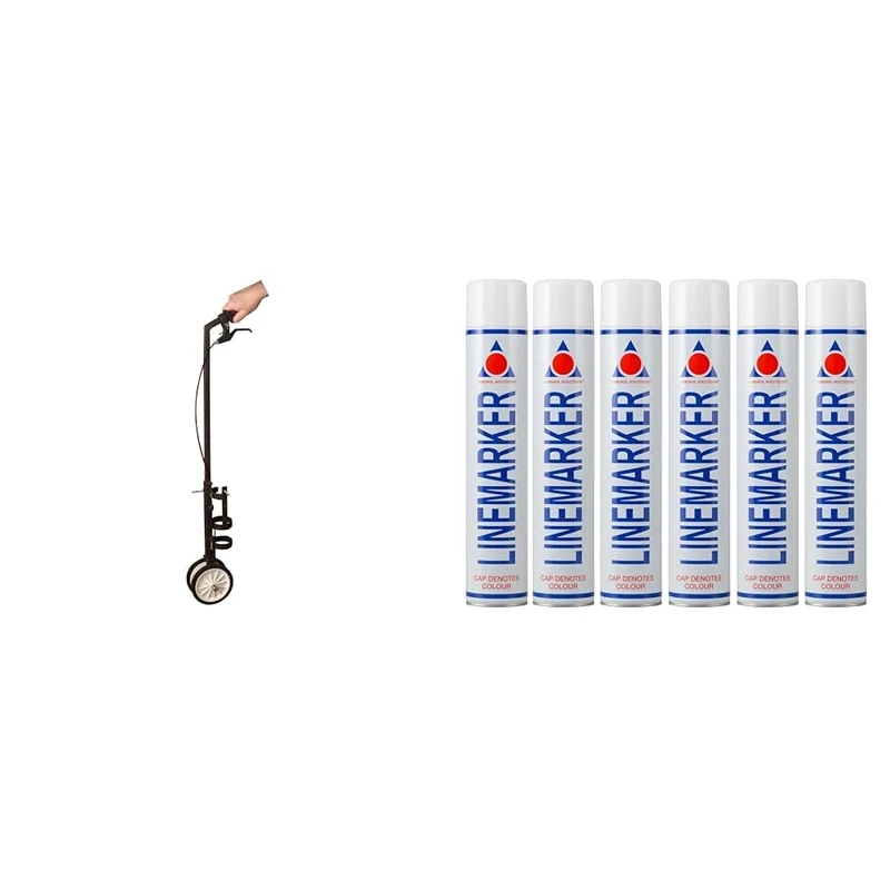 Aerosol Solutions Voyager II 2-Wheel Line Marker Applicator with White 750ml Spray Paint (Pack of 6) – Field & Road Striping Paint for Sports Fields, Parking Lots, and Outdoor Surfaces