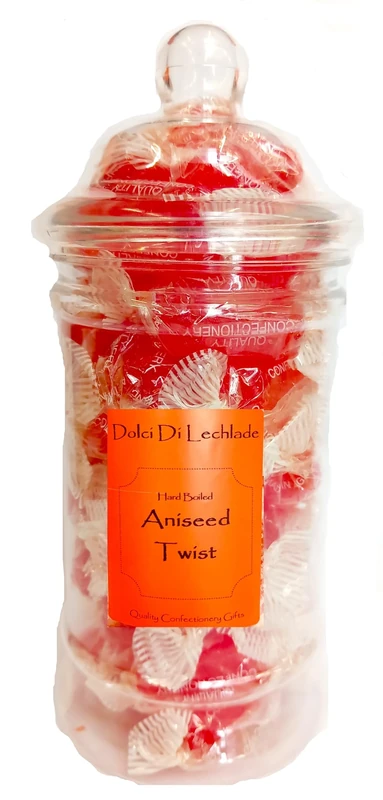 Aniseed Twists Sweets Gift Jar by Dolci Di Lechlade Classic British Retro Sweet Shop Hard Boiled Traditional Valentines Day Easter Egg Chocolate Eggs American Chocolates Box