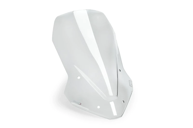 Puig 22287W Touring windscreen made of 4 mm acrylic with UV protection, aerodynamic design, easy installation and compatibility with current trail adventure models, Transparent