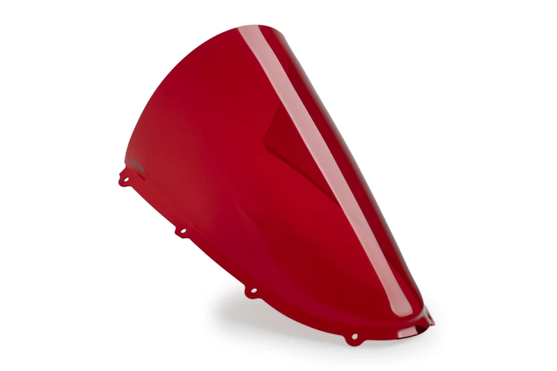 Puig 22333R R-Racer windscreen with professional aerodynamic design, high-impact acrylic material, rounded profile, easy installation and TÜV approval for road use, Red
