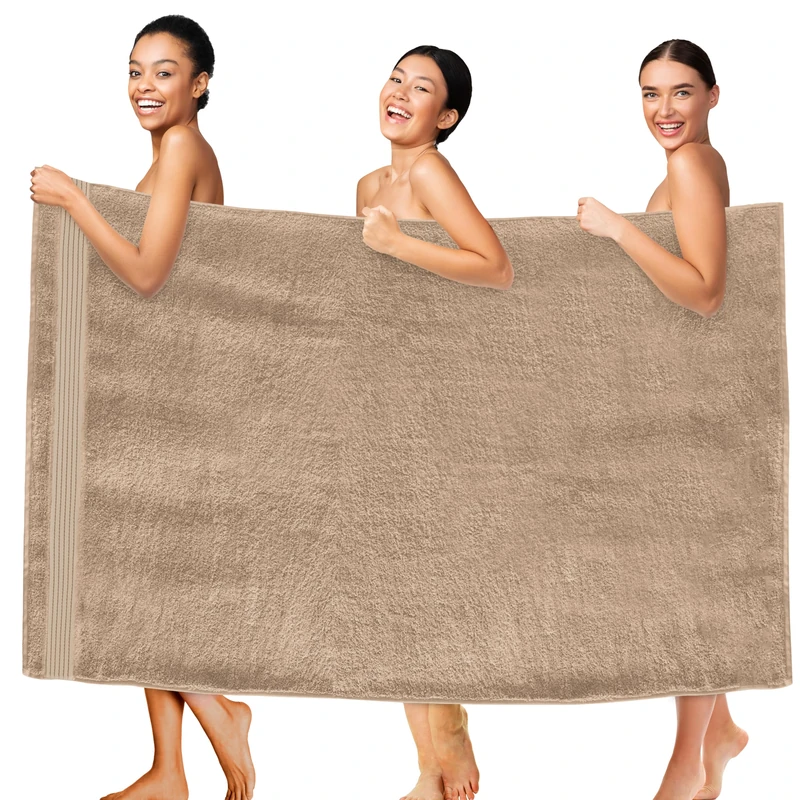 Elegant Comfort Premium Super Soft Highly Absorbent 1 Piece Oversized Bath Sheets - 40" x 80" inch, Luxurious Hotel Spa Quality 100% Turkish Cotton Extra Large Bath Towels for Adults, Taupe
