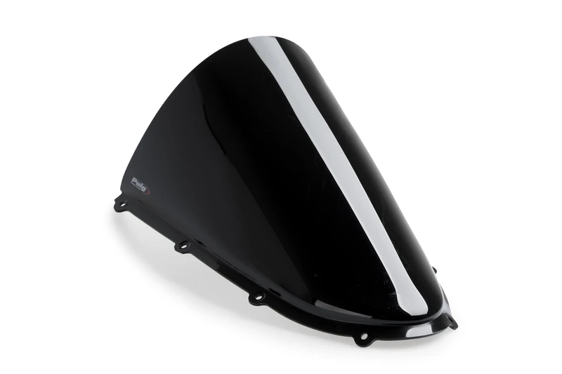 Puig 22333N R-Racer windscreen with professional aerodynamic design, high-impact acrylic material, rounded profile, easy installation and TÜV approval for road use, Black - Image 1