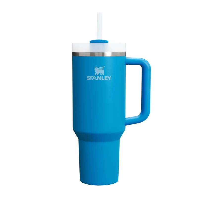 STANLEY 1913 Quencher H2.0 Flowstate Tumbler 1.2L - Cold for 11 Hours - Iced for 48 Hours - Metal Water Bottle with Straw, Handle and Lid - Dishwasher Safe - Travel Mug for Cold Drinks - Azure