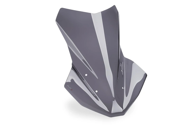 Puig 22321F Touring windscreen made of 4 mm acrylic with UV protection, rounded profile, aerodynamic design, easy installation and TÜV approval for road use, Dark Smoke