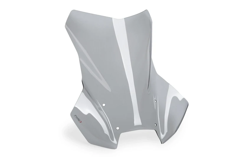 Puig 22268H Touring windscreen made of 4 mm acrylic with UV protection, aerodynamic design, rounded profile, easy mounting and TÜV approval for trail adventure bikes, Smoke