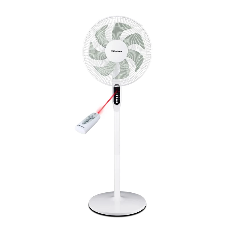 Belaco Pedestal fan 16" Oscillating Free Stand Fan Floor fan, 8 Hours Timer, Remote Control 45W adjustable height BSF-16N