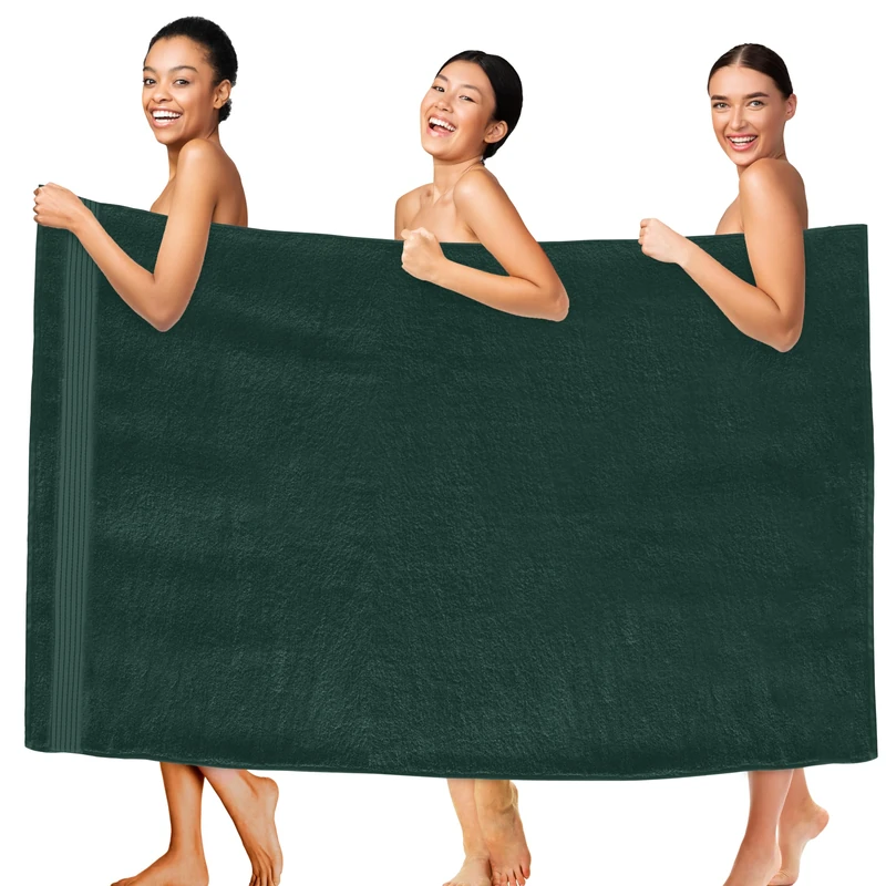 Elegant Comfort Premium Super Soft Highly Absorbent 1 Piece Oversized Bath Sheets - 40" x 80" inch, Luxurious Hotel Spa Quality 100% Turkish Cotton Extra Large Bath Towels for Adults, Hunter Green