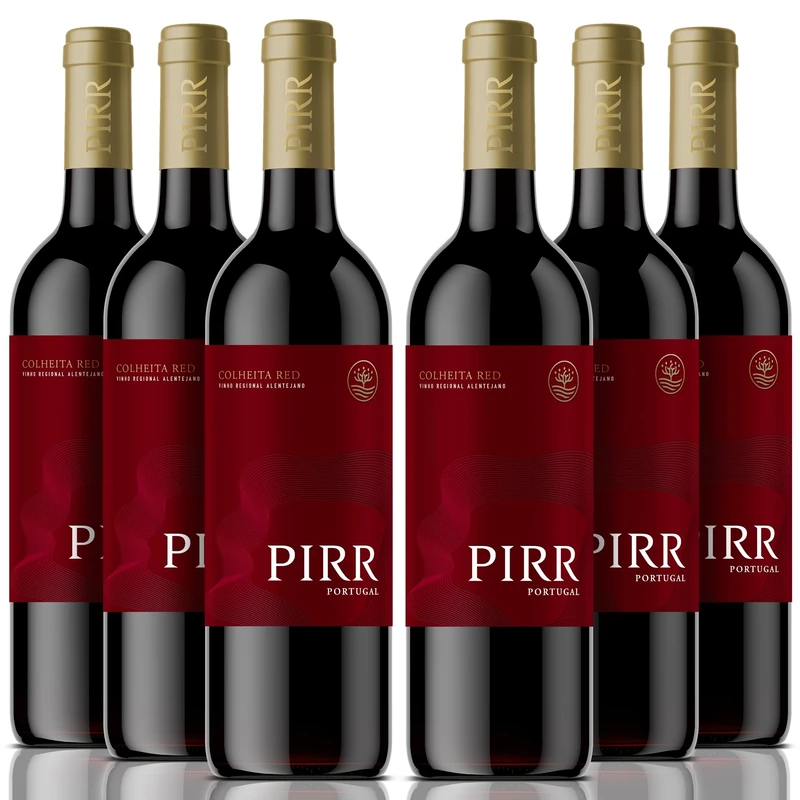 PIRR Colheita Red Wine 2022 - Fine Portuguese Blend from Alentejo Case of 6 (750 ml) - Rich Berry & Spice Notes, Smooth Tannins - Sustainably Crafted Estate Wine for Dining & Celebrations
