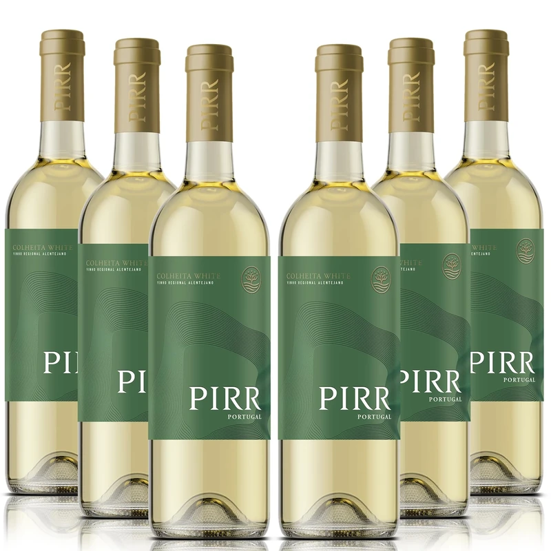 PIRR Colheita White Wine 2023 - Portuguese White Wine Case of 6 (750ml) - Blend of Verdelho, Sauvignon Blanc & Alvarinho - Crisp Citrus & Stone Fruit Notes - Sustainably Grown in Alentejo