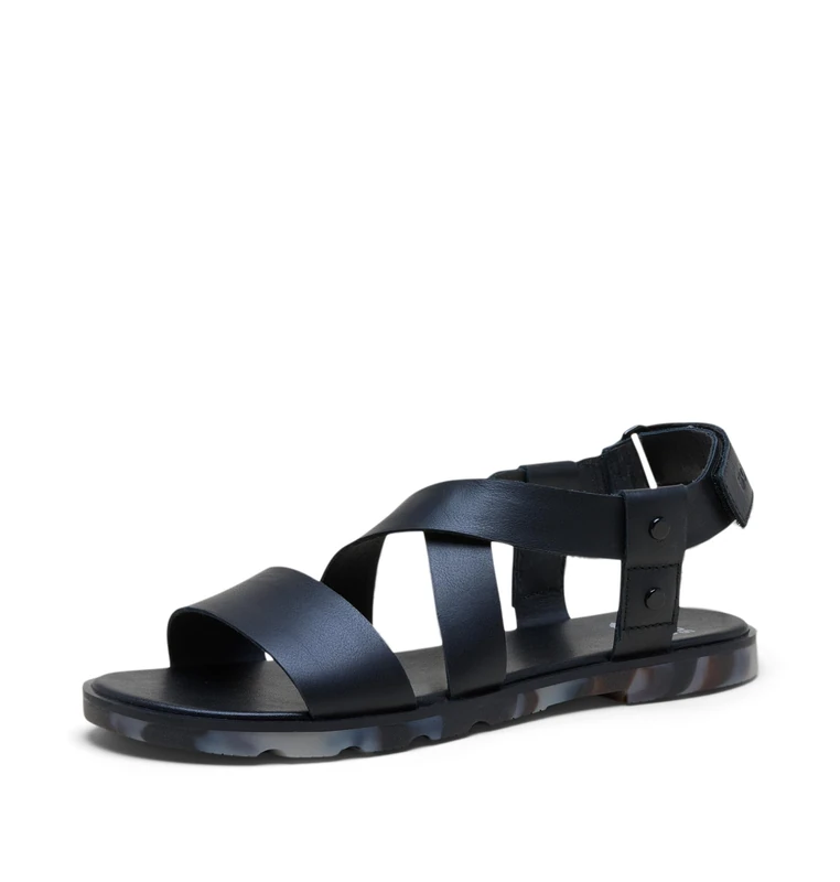 Sorel Women's Ella 3 Crisscross Sandal, Black/Dark Graphite, 7.5 UK