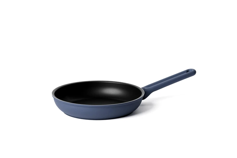 Guzzini - Cook&Color Frying Pan 24 cm, Forged Aluminium with Ceramic Coating, Ergonomic Handle - Navy Blue - 096895210