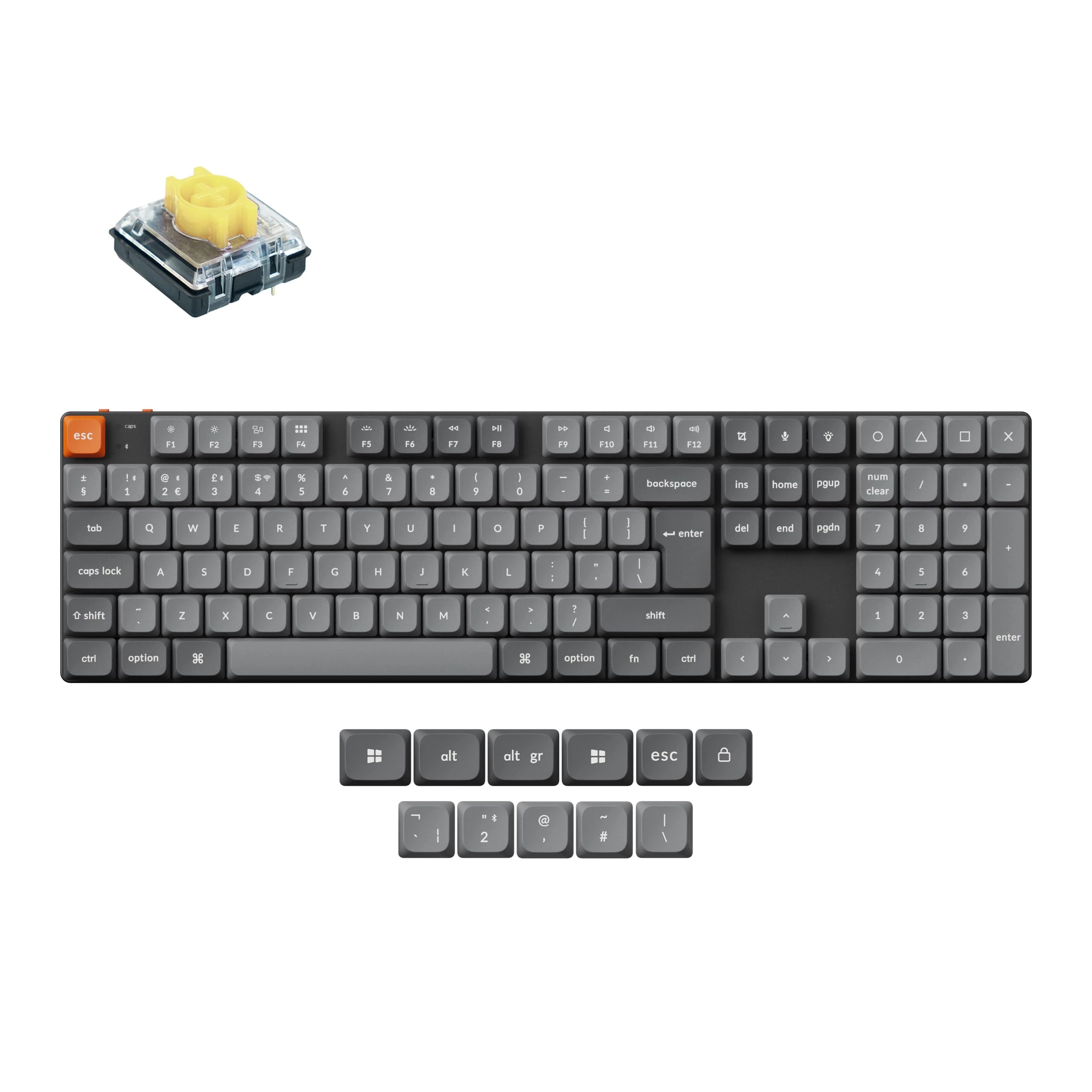Keychron K5 Max Ultra-Slim Wireless Custom Mechanical Keyboard, QMK Programmable, Bluetooth/2.4 GHz/Wired with White Backlight Low Profile Gateron Banana Switch for Mac Win Linux - UK Layout