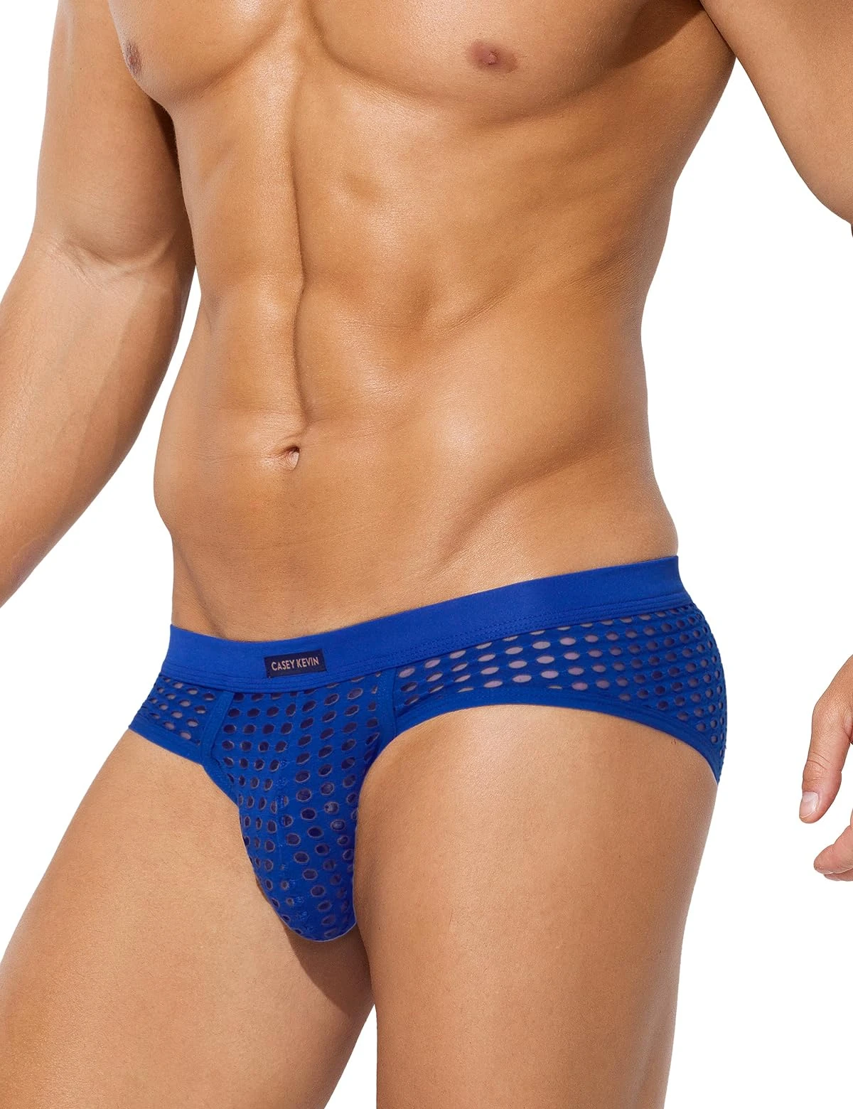 Mauro Kane Men's Underwear Briefs Sexy Mesh See Through Mens Briefs Soft Mens Underpants,Blue XXL