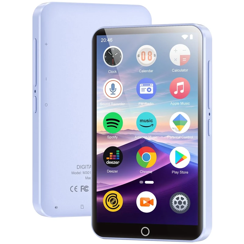 96GB MP3 Player with Bluetooth and WiFi, 4.02 Inch Touchscreen MP3 MP4 Player, Portable Android MP3 Player with Spotify, Audible, Amazon Music, Deezer, HiFi Music Player with Speaker, FM Radio