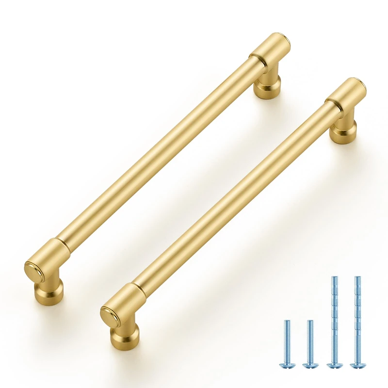 Joy Decor Brushed Gold Cabinet Handles Modern Pulls,6-1/4 Inch,20 Pack