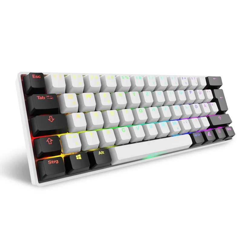 Sharkoon Skiller SGK50 S4 Gen2, White, Gateron Yellow, 60% German Layout