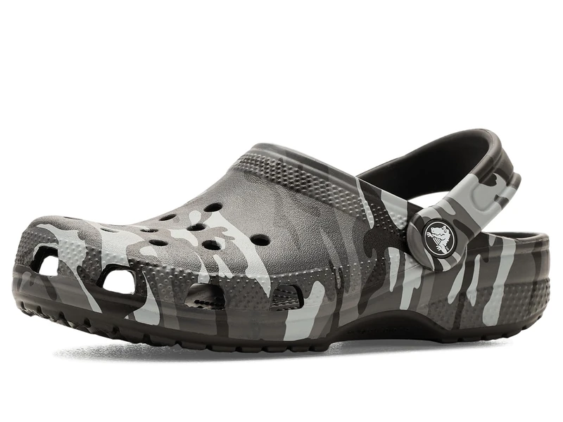 Crocs Unisex Kids, Classic Camouflage Clog K, Black/Slate Grey, 2 UK