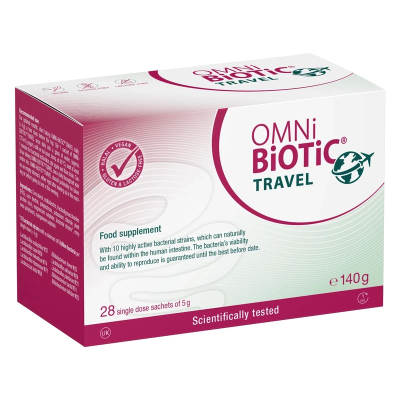 OMNi BiOTiC Travel | Vacation Without Frustration | Probiotic for Each Day of Your Holiday | 28 Sachets (140 g) | Powder | Vegan | Gluten-Free | Lactose-Free | Halal | for Daily use