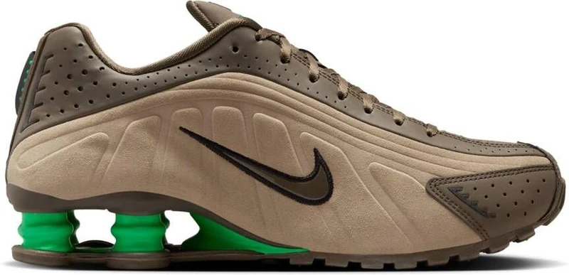 Nike Women's Shox R4 Sneaker, Olive Khaki/Olive Khaki/Khaki, 8 UK