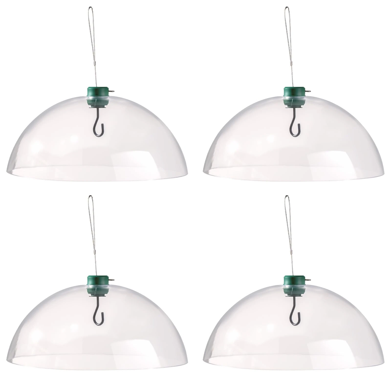 Crystals Transparent Squirrel Baffle for Bird Feeders – Dome Shield Stops Squirrels, Protects Seeds, Easy to Install & Durable Secure Design – Ideal for Hanging Feeders (4 X Squirrel Baffle Dome)