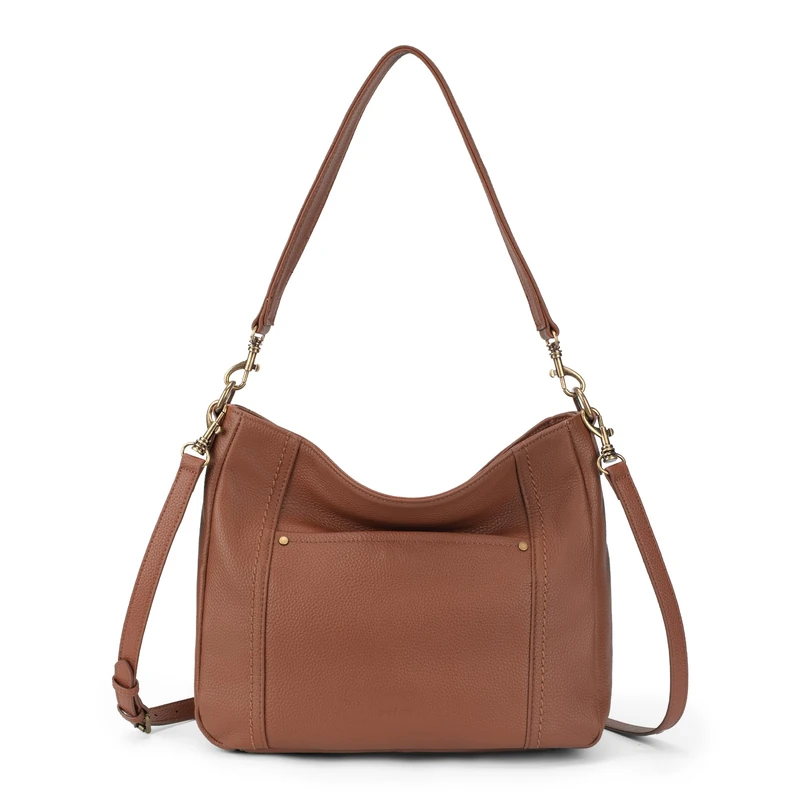 befen Genuine Leather Hobo Crossbody Bags for Women Retro Leather Purses Handbags Shoulder Bag with 2 Shoulder Straps, Cognac Brown