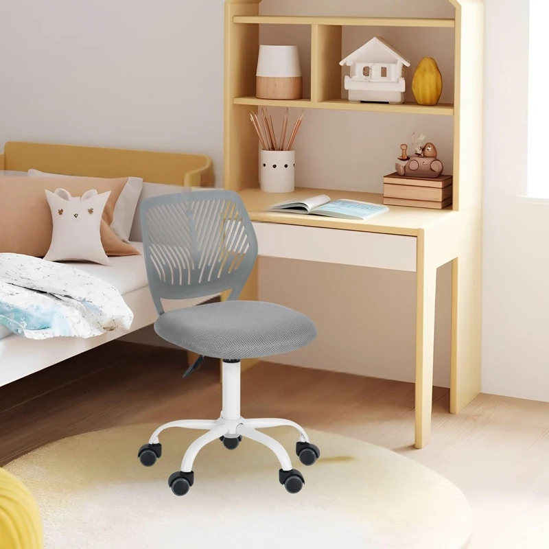 FurnitureR Children's Desk Height Adjustable Colourful Ergonomic Youth Chair with Backrest and Armrests, Children's Chair with 5 Wheels, for Children 3-10 Years Old, Maximum Load 100 kg
