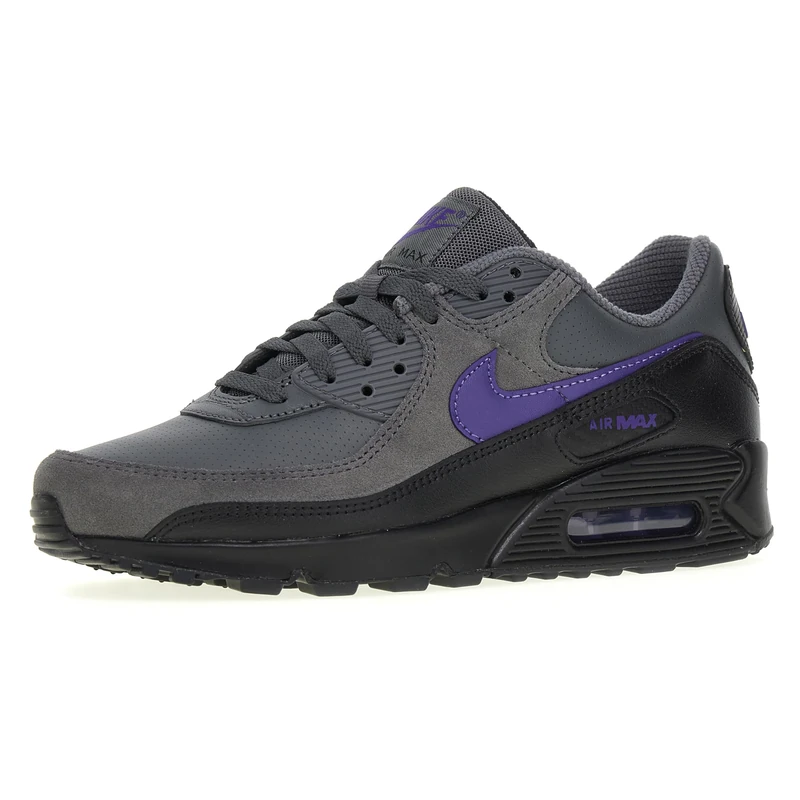 Nike Air Max 90 Men's Trainers, Grey Iron Wild Grape Black White, 11.5 UK