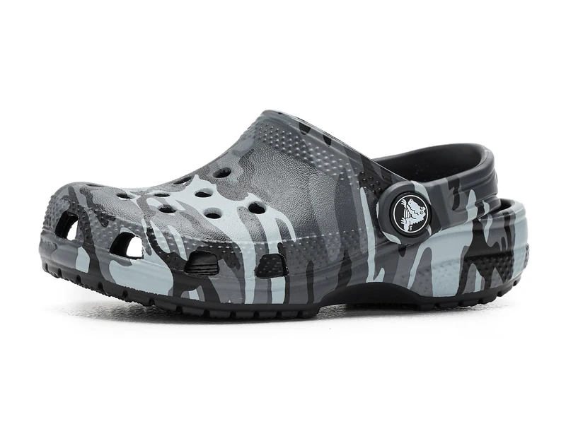 Crocs Unisex Kids, Classic Camouflage Clog K, Black/Slate Grey, 4 UK