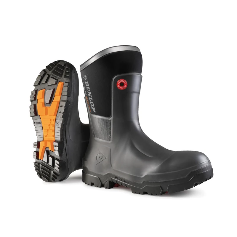 DUNLOP Snugboot Heavy Duty Calf Men's and Women's Wellington Boots - Waterproof, Lightweight and Durable with Composite Safety Toe Cap - Grey - Size 48 EU