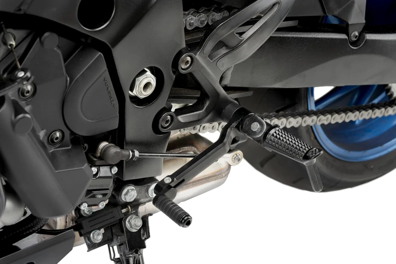 Puig 22121N Gear Lever with sporty design, CNC-machined aluminum body, adjustable tip and non-slip surface for better control and aesthetics, Black